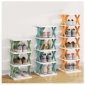 3, 4, 5 and 6 Layers Stackable Shoe Rack Easy-assembled Shoe Organizer and Storage Plastic Shoes Cabinets Space-Saving Closet Shoes Shelf. 