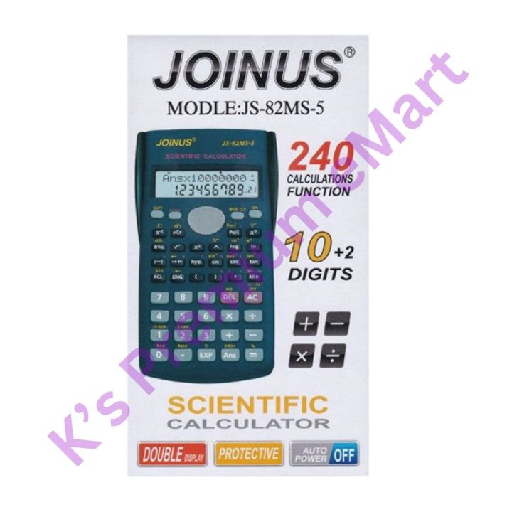 JOINUS JS-82MS-5 Two-Line Scientific Calculator for Students of Matric & Inter / O & A Level / SSC & HSSC / Engineering / Bachelor / Graduation