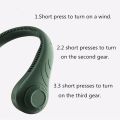 【Miga Plaza】Portable Lazy Bladeless Hanging Neck Fan Rechargeable Wearable Head Fan Hands  USB Mini Fan Traveling Outdoor Sports Fans. 