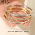 OYJR Diamond Bangle Stainless Steel Non Fade Gelang Tangan Perempuan Jewelry Accessories Bracelet. 