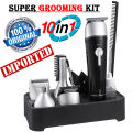 Professional 10 in 1 Electric Hair Clipper Nose Ear Body Trimmer Shaver - ( Model 1015 ) Rechargeable Trimming Cutting Machine Beard Styling - Imported Waterproof Grooming Kit 1015 Trimmers Shavers. 