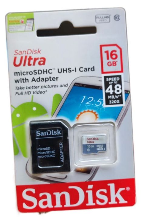 Sandisk Ultra MicroSDHC UHS-I 16 GB Memory Card