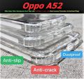 Ultra Clear Slim For Oppo A52 Airbag Anti Slip Grip Soft Back Cover with Best Camera Protection & Anti-Dust Plugs. 