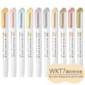 1 Pcs Japan ZEBRA Highlighters WKT7 Pastel Highlighter Double Head Marker Pen Drawing Pen School Supplies Kawaii Stationery. 