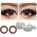 1 Pair of Soft Contact Color Lenses Eye Makeup - Blue Hazel Green Gray with FREE Lenses Solution, Container and Bag. 