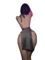 Large Sexy Backless Dress Mature Charm Elegant Gentle Hollow Out Solid Passion New Allure Low Cut High Waist Shiny Dress EYMG. 