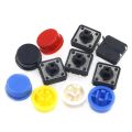 5PCS Tactile Push Button Switch Momentary 12*12*7.3MM Micro switch button + 5PCS Tact Cap(5 colors) for Arduino Switch. 