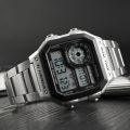 SYNOKE Men's Sports Watches Business Stainless Steel Digital Watch Men Military Wristwatch 5ATM Waterproof montre sport homme. 