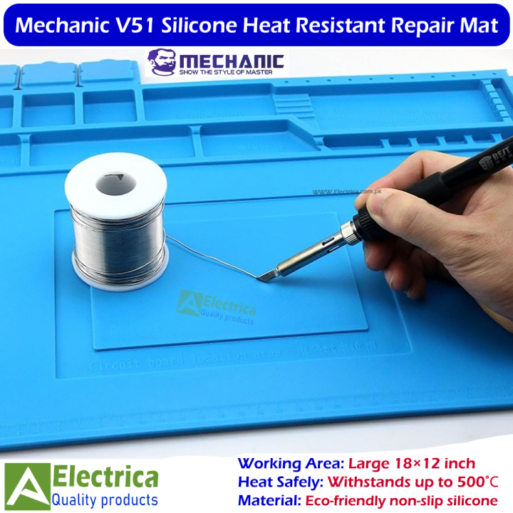 Mechanic%20V51%2018%C3%9712%20Inch%20Heat%20Resistant%20Silicone%20Soldering%20Mat%20500%E2%84%83%20ESD%20Non-Slip%20Repair%20Pad%20for%20Mobile%20Phone%20&%20Electronics%20Repair%20by%20Electrica%20-%20Image%202