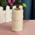 2 size , 1 , 2 mm Braided Soft Beige Twisted Cotton Rope Cord Craft Macrame String DIY Handmade Tying Thread Macrame Cord Rope - Beige. 
