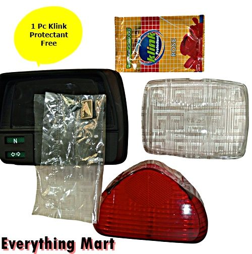 Head Light Cover, Brake/Back Light Cover, & Meter Body with monogram & bolt – Head Light cover for CD70, China Bike, and 70cc | Brake Light casing for Motorcycle a Free Klink Protectant | Head Light Glass for bike Meter Body for CD70 | Meter body casing