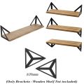 2 Pieces 3D Diamond Shape Brackets For Wooden Shelf Wall Decor (Only Brackets-Wooden Shelf Not included). 