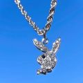 Stainless Steel Hippop -Playboy Necklace Bunny Pendant Necklace For Men Women. 