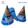Boss Baby Happy Birthday Cap Pack Happy Birthday | Kids Hat Paper Pack of 10 Caps For Birthday Party Celebration. 