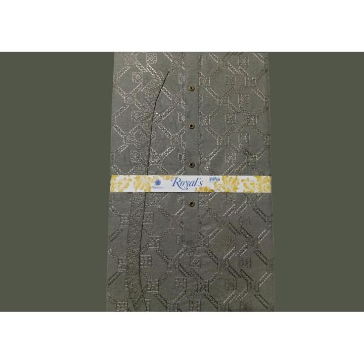 fancy khadar full shirt embroidery steel butten washable fabric soft unique embroidery