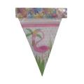 Flamingo theme bunting banners flags 10pcs for birthday party decorations. 