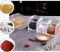 CRYSTAL seasoning Acrylic SPICE BOX 4 Boxes with Crystal Spoon. 