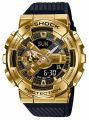 Casio G Shock Metal Covered Gold/Black Analog-Digital World Time Multi-Function Black Resin Band Watch-GM-110G-1A9DR. 