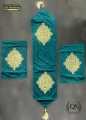 3 Pcs Table Runner set in Velvet Motif Design - Black. 