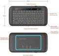 Mini Wireless Keyboard,H20 Mini Keyboard with Touchpad,Colorful Backlit Small Wireless Keyboard,Full Size Touchpad,Handheld IR Remote Keyboard for Android TV Box Windows PC,HTPC,IPTV,PC,Raspberry Pi 4. 