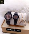 SPECHIL OFFER PRICE  STAR CLASSIC COUPLE WATCH  GOOD LOOKING DILE  NEW COLOERS  WITH STONE LOKIT CHIN STONE EARRINGS  COMPLETE SET AMAZING OFFER PRICE  WITH VIP NORMAL GIFT BOX. 