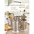 Stainless Steel Spoon Holder for Spoons Forks Kitchen Utensils - Silver, Golden. 