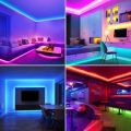 RGB LED Strip Light, Color Changing RGB LED Light Strips, LED Strips with Remote, 15ft Remote Strip Light Complete Kit with 12V Adapter, Decoration Lights, For Gaming Room. 