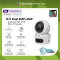 Ezviz by Hikvision H7C 4MP+4MP Dual Lens Wireless Wi-Fi IP Camera Indoor Pan/Tilt 2K+ Security CCTV Camera  Loud Noise Detection  Human Shape Detection  Color Night Vision  Two-Way Talk  Co-Detection Auto-Tracking  Supports Up to 512GB Storage. 