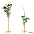 Gold Metal Wedding Arch Backdrop Stand, Set of 2 Curved Top Wedding Arch Frames, Balloon Flower Frame Backdrop Stand for Wedding Ceremony Birthday Photo Background Party Supplies Decorations. 