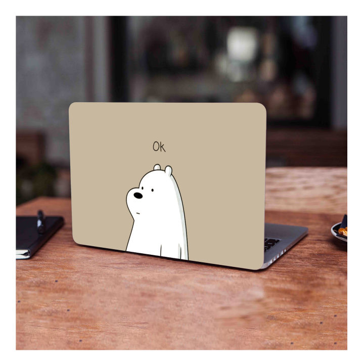 Ice Bear Ok Laptop Skin Vinyl Sticker Decal, 12 13 13.3 14 15 15.4 15.6 inch Laptop Skin Sticker Cover Art Decal Protector Fits All Laptops