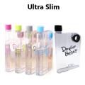 Sports &Outdoors Plastic Notebook Water Bottle Capacity-450 ML Water Bottle For Girls Ultra Slim - Multicolor - 1 Pc. 