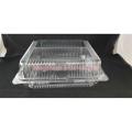 [10pcs per packet] 8" x 8" x 3" Square Cake Tray c/w Dome / Bakery Disposable Plastic Clear Food Box / Cake Box (Model: OPS-L200), Brand: Benxon, Malaysia. 