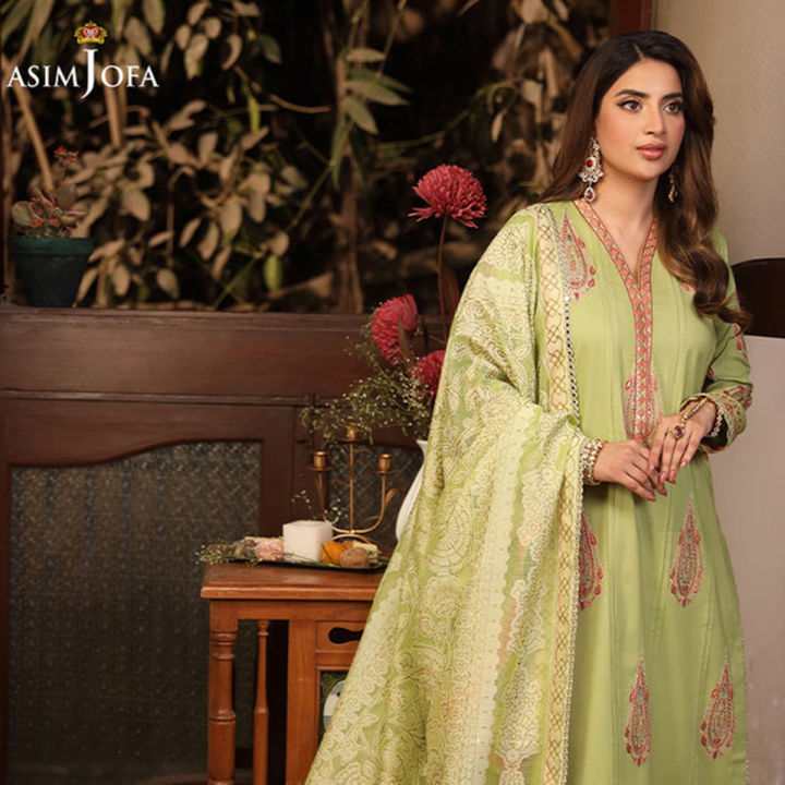 Asim Jofa 3 Piece Unstitched Suit for Women Ajzb-24