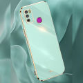 Biruiqu for Infinix Hot 9 Play Back Cover Luxury 6D Plating Frame Shiny Bling Phone Pounch Soft Silicone Square Phone Case. 