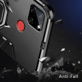 Biruiqu For Realme C12 Soft TPU+Hard PC Black Panther Shockproof Slim Protective Case Cover with Kickstand. 