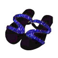 Women Rhinestone Inlaid Anti-Slip Sandals Slippers Flip Flops Flat Shoes. 