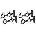 Curtain Rod Bracket, 4Pcs Double Curtain Rod Holder, Double Rod Brackets Hooks for Living Room Bedroom Curtain Rods. 