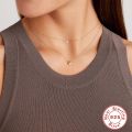 CANNER Trendy 925 Sterling Silver Necklaces Clear Zircon Pendant Clavicle O-Chain Necklace For Women Delicate Daily Jewelry. 