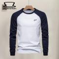 Men Elastic Cuffs T-shirt Men's Raglan Long Sleeve T-shirt O-neck Patchwork Color Pullover Tops Loose Fit Breathable Casual Tops Elastic Cuffs Round Neck T-shirt. 