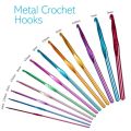 12 Sizes Multi-Color Aluminium Crochet Hooks Set (2mm - 10mm) - Choose Your Size for Knitting and Crochet. 