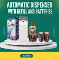 Fresco Automatic Air Freshener Dispenser with Oudh Refill and D-Sized Batteries, Air Freshener for Room and Bathroom, Automatic Air Dispenser for Freshener Spray. 