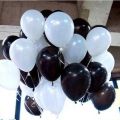 Black & White Happy Birthday Theme , for Birthday parties ... Best for Your Special One , Birthday Boy/ Girl - Black HBD foil + Black HBD banner+4 Stars foil( 2 Black,2 Silver)+40 Latex Balloons(Black,White). 