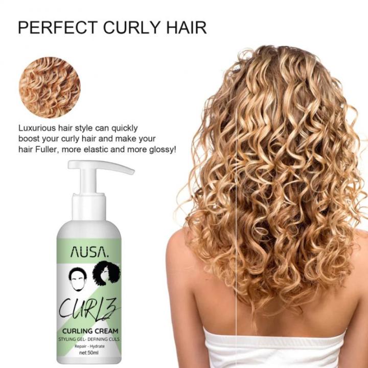 AUSA 50ml Curly Hair Elastic Cream Fixing Agent Hair Stereotype Moisturizing Care Prevent Frizz Curly Hair Enhancer Styling HOT