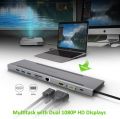 Omars USB C Hub Adaptors Slim 10 in 1 Adapter with Type C Dock, USB C HUB 3 USB 3.0 Ports, 4K HDMI, VGA, Ethernet LAN, SD/TF Card Slot, 3.5mm Audio for Mac Book Pro, Huawei, Samsung S8/S9 and More. 