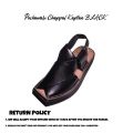 Chapalmax peshawari chappal for men pure leather 100% moneyback garented - BLACK. 