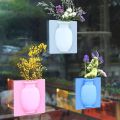 1 Piece Silicone Flower Vase Sticky Flower Vases Adhesive Wall Hanging Vase Removable Flower Pot Decoration for Refrigerator Glass Window Mirror Home Office Decor. 