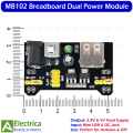 MB102 Breadboard Power Supply Module with Dual 3.3V & 5V Output, Mini USB/DC Input, On/Off Switch, for Arduino DIY Electronics by Electrica. 
