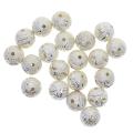 NYT 20 Pcs Engraved Jewelry Making Beads Metal Ball 12X12Mm Round Lantern. 