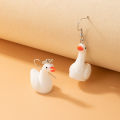 Cute earrings Resin hand-painted panda ear hooks Swan animal earrings for girls for women low price. 