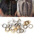 For Hair Accessories 50Pcs Punk Cuffs Rings Gold Silver Hair Rings Hair Braider Decoration Opening Rings Jewelry Dreadlock Styling Braider. 